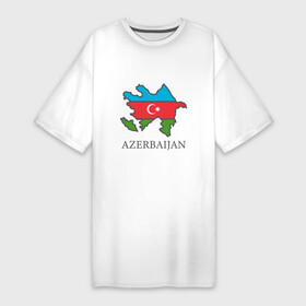 Платье-футболка хлопок с принтом Map Azerbaijan в Тюмени,  |  | europe | odlar yurdu | ussr | азер | азербайджан | азербайджанец | азия | баку | горы | европа | закавказье | кавказ | карта | каспийское море | республика | ссср | страна огней | турист | флаг