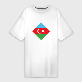 Платье-футболка хлопок с принтом Flag Azerbaijan в Тюмени,  |  | europe | odlar yurdu | ussr | азер | азербайджан | азербайджанец | азия | баку | горы | европа | закавказье | кавказ | карта | каспийское море | республика | ссср | страна огней | турист | флаг