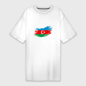 Платье-футболка хлопок с принтом Флаг  Азербайджан в Тюмени,  |  | europe | odlar yurdu | ussr | азер | азербайджан | азербайджанец | азия | баку | горы | европа | закавказье | кавказ | карта | каспийское море | республика | ссср | страна огней | турист | флаг