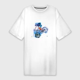 Платье-футболка хлопок с принтом MTB акварель в Тюмени,  |  | bike | mtb | акварель | велосипед | велосипедист | велоспорт | гонщик | горный | картина | мтб | экстрим | экстримальный