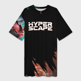 Платье-футболка 3D с принтом hyper scape gaming в Тюмени,  |  | battle | battle royale | br | fortnite | gameplay | gaming | hyper | hyper scape | hyper scape 2021 | hyper scape gameplay | hyperscape | multiplayer | royale | ubisoft
