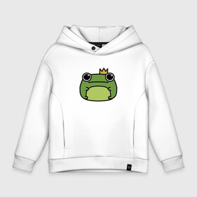 Детское худи Oversize хлопок с принтом Frog Lucky король в Тюмени, френч-терри — 70% хлопок, 30% полиэстер. Мягкий теплый начес внутри —100% хлопок | боковые карманы, эластичные манжеты и нижняя кромка, капюшон на магнитной кнопке | animals | childrens pictures | different animals | drawing | frog | frog lucky | lucky | popular illustration | детские картинки | животные | зверёк | звери | земноводных | картинка | лаки | лягуха | лягушечка | лягушка | лягушка лаки