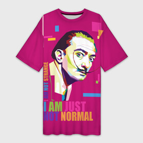 Платье-футболка 3D с принтом Salvador Dali: I am just not normal в Тюмени,  |  | art | artist | crazy look | i am just not normal | i am not strange | painting | pop art | portrait | salvador dali | surrealist | живопись | искусство | портрет | сальвадор дали | сумасшедший взгляд | сюрреалист | художник | я не стран