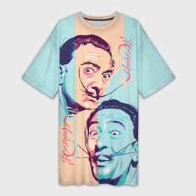 Платье-футболка 3D с принтом Salvador Dali  grimaces в Тюмени,  |  | art | artist | autograph | crazy look | grimaces | painting | portrait | salvador dali | surrealist | vertical mustache | автограф | вертикальные усы | гримасы | живопись | искусство | портрет | сальвадор дали | сумасшедший взгляд | сюрреалист |