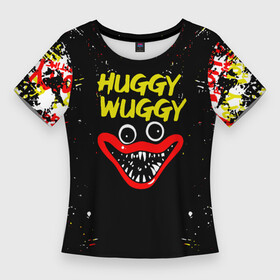 Женская футболка 3D Slim с принтом Поппи Плейтайм  хагги вагги в Тюмени,  |  | huggy wuggy | poppy playtime | игра | кукла | монстр | плэйтайм | поппи плейтайм | хагги вагги | хоррор
