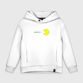 Детское худи Oversize хлопок с принтом Pac   man | Для пары в Тюмени, френч-терри — 70% хлопок, 30% полиэстер. Мягкий теплый начес внутри —100% хлопок | боковые карманы, эластичные манжеты и нижняя кромка, капюшон на магнитной кнопке | 14 февраля | games | i love you | love | pacman | день всех влюбленных | день святого валентина | для пары | игра | люблю | любовь | мой | пакман | пиксел | пиксельный пакман | подарок | пэкмэн | семья | сердце