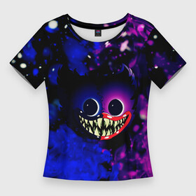 Женская футболка 3D Slim с принтом Хаги Ваги Огонь в Тюмени,  |  | huggy monster run | wuggy | жесть | зубы | игра | ночь | огонь | плямя | снег | хоррор