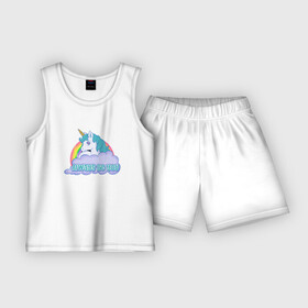 Детская пижама с шортами хлопок с принтом unicornis супер 001 в Тюмени,  |  | rainbow | unicornis | единорог | лошадка | любовь | облака | пони | радуга