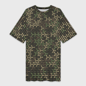 Платье-футболка 3D с принтом Абстрактный Охотничий Камуфляж в Тюмени,  |  | camouflage | military | армия | боец | ввс | вдв | вмф | военный камуфляж | воин | война | гру | десантник | дшб | камуфляж | кгб | маскировка | масхалат | мвд | милитари | мчс | омон | охота | охрана | патриот | пво