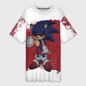 Платье-футболка 3D с принтом Sonic Exe в Тюмени,  |  | dark sonic | game | sonic exe | арт | графика | игра | соник