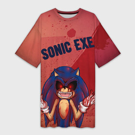 Платье-футболка 3D с принтом Dark Sonic в Тюмени,  |  | dark sonic | game | sonic exe | арт | графика | игра | соник