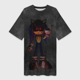 Платье-футболка 3D с принтом Sonic.Exe в Тюмени,  |  | dark sonic | game | sonic exe | арт | графика | игра | соник