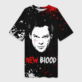 Платье-футболка 3D с принтом Декстер Новая Кровь  Dexter New Blood в Тюмени,  |  | dexter | dexter morgan | dexter new blood | декстер | декстер морган | декстер новая кровь