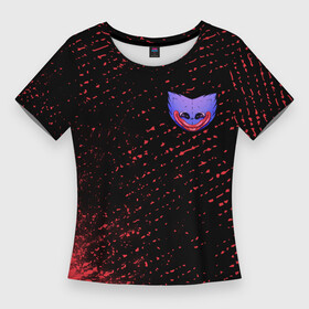 Женская футболка 3D Slim с принтом ХАГИ ВАГИ  Краски в Тюмени,  |  | head | huggy | hugy | logo | playtime | poppy | wuggy | wugy | ваги | голова | игра | игры | краска | краски | лицо | лого | плейтайм | поппи | рожица | символ | ужасы | хаги