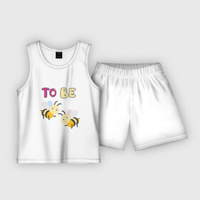 Детская пижама с шортами хлопок с принтом Две пчелы в Тюмени,  |  | Тематика изображения на принте: английский | забавно | надпись | насекомые | прикол | пчела | пчёлы | смешно | смешное