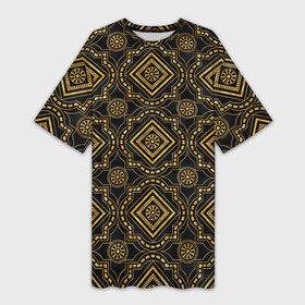 Платье-футболка 3D с принтом Versace classic pattern в Тюмени,  |  | vesace | абстракция | версаче | версачи | классика | строгие узоры | узоры