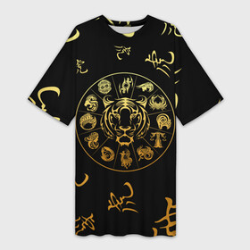 Платье-футболка 3D с принтом Знаки зодиака  Год Тигра в Тюмени,  |  | 2022 | amur tiger | beast | fangs | predator | stars | stern grin | tiger | year of the tiger | zodiac | амурский тигр | астрология | год тигра | гороскоп | гороскопы | зверь | зз | знаки зодиака | зодиак | клыки | овен | подарок | снег