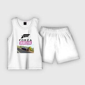 Детская пижама с шортами хлопок с принтом Forza Horizon 5 Plymouth Barracuda в Тюмени,  |  | auto | autosport | cars | cuda | forza | game | horizon | plymouth | авто | гонки | спорт