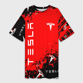Платье-футболка 3D с принтом Tesla следы от шин в Тюмени,  |  | elon mask | tesla | авто | автомобиль | илон | илон маск | маск | тесла