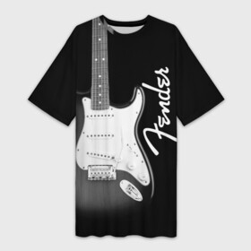 Платье-футболка 3D с принтом FENDER guitar  ФЕНДЕР гитара в Тюмени,  |  | acoustic | fender | guitar | music | rock | stratocaster | telecaster | акустика | гитара | звук | музыка | рок | струны | телекастер | фендер | электрогитара