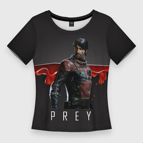 Женская футболка 3D Slim с принтом Prey разрезанный пополам в Тюмени,  |  | horror | prey | space | космический корабль | космос | прей | прэй | страшная игра | ужастик | шутер
