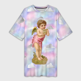 Платье-футболка 3D с принтом Ангел [День влюбленных] в Тюмени,  |  | 14 февраля | iloveyou | love | влюбленным | день влюбленных | люблю | люблютебя | любовь | милая | милота | милый | нежность | признанеивлюбвю | признание | сердечко | сердце