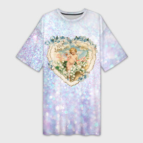 Платье-футболка 3D с принтом Ангел в сердце  День Святого Валентина в Тюмени,  |  | 14 февраля | iloveyou | love | влюбленным | день влюбленных | люблю | люблютебя | любовь | милая | милота | милый | нежность | признанеивлюбвю | признание | сердечко | сердце