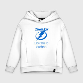 Детское худи Oversize хлопок с принтом Tampa Bay Lightning is coming, Тампа Бэй Лайтнинг в Тюмени, френч-терри — 70% хлопок, 30% полиэстер. Мягкий теплый начес внутри —100% хлопок | боковые карманы, эластичные манжеты и нижняя кромка, капюшон на магнитной кнопке | hockey | lightning | nhl | tampa bay | tampa bay lightning | usa | лайтнинг | нхл | спорт | сша | тампа бэй | тампа бэй лайтнинг | хоккей | шайба