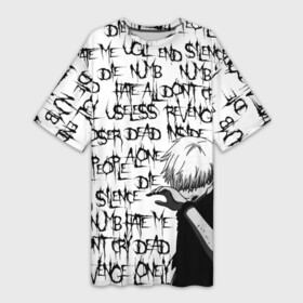 Платье-футболка 3D с принтом DEAD INSIDE  1000 7 в Тюмени,  |  | 10007 | anime | dead inside | depression | drain | ghoul | tokyo ghoul | zxc | аниме | дед инсайд | дипрессия | дэд инсайд | канеки | кен | токийский гуль