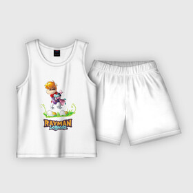 Детская пижама с шортами хлопок с принтом Уставший Rayman в Тюмени,  |  | globox | rayman | rayman legends | глобокс | реймен | рэйман | рэймэн | человечек