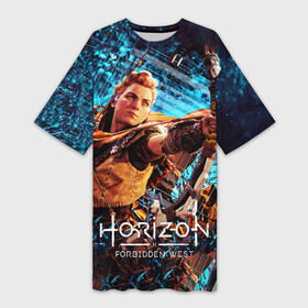 Платье-футболка 3D с принтом Horizon Forbidden West  Элой арт в Тюмени,  |  | action | aloy | forbidden | game | horizon | machines | rpg | west | горизонт | запад | запретный | игра | машины | постапокалипсис | природа | рпг | хорайзон | экшн | элой