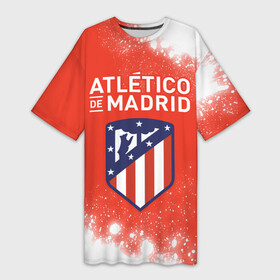 Платье-футболка 3D с принтом ATLETICO MADRID  Брызги в Тюмени,  |  | atletico | club | footbal | logo | madrid | paint | атлетико | брызги | знак | клуб | краска | логотип | логотипы | мадрид | символ | символы | форма | футбол | футбольная | футбольный