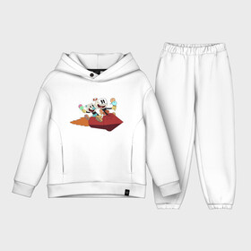 Детский костюм хлопок Oversize с принтом Шоу чашека Кружек и Магмен на ракете в Тюмени,  |  | cuphead | игра | кружек | магмен | чашека | шоу