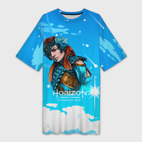 Платье-футболка 3D с принтом Horizon Forbidden West  Art в Тюмени,  |  | aloy | horizon | horizon forbidden west | horizon zero dawn | харайзон | хорайзон | элой