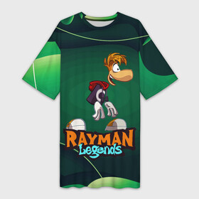 Платье-футболка 3D с принтом Rayman Legends Green в Тюмени,  |  | globox | rayman | rayman legends | глобокс | реймен | рэйман | рэймэн | человечек