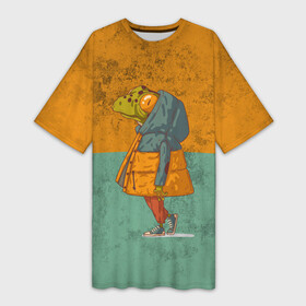 Платье-футболка 3D с принтом Лягушка модник  Frog в Тюмени,  |  | бесхвостые | голиаф | древесница | земноводное | квакуша | квакушка | квакша | лиопельма | лягва | лягуха | лягушач | лягушечка | лягушка | лягушкаквакушка | лягушки | модник | нототрема | пипа