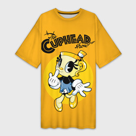 Платье-футболка 3D с принтом The Cuphead show  Chalice в Тюмени,  |  | adventure | cartoon | chalice | cup in a skirt | cuphead | show cup | the cuphead show | мультфильм | приключения | чаша | чашка в юбке | шоу чашека