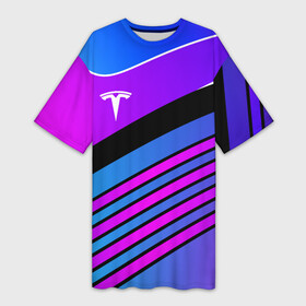 Платье-футболка 3D с принтом TESLA  NEON STYLE  ТЕСЛА НЕОН в Тюмени,  |  | brand | car | cybertruck | elon mask | logo | model 3 | model s | model x | model y | red | tesla | tesla motors | tesla roadster | tesla semi | абстр | авто | бренд | геометрия | илон | илон маск | кибертрак | красный | лого | маск | машина