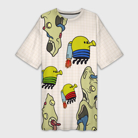 Платье-футболка 3D с принтом Game Doodle Jump в Тюмени,  |  | doodle | doodle jump | game | jump | видеоигра | дудлик | игра | игры | каракуля | мобилка | мобильная игра | платформер