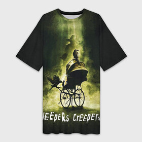 Платье-футболка 3D с принтом Poster Jeepers Creepers в Тюмени,  |  | creepers | jeepers | jeepers creepers | jeepers creepers reborn | reborn | возрожденный | джиперс криперс | джипперс | джипперс криперс возрожденный | криперс | ужастики | ужасы | фильм | хоррор