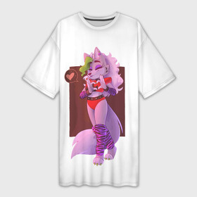 Платье-футболка 3D с принтом fnaf roxanne wolf в Тюмени,  |  | fnaf | fnaf roxanne | fnaf wolf | roxanne wolf | фнаф | фнаф 9 | фнаф 9 рокси