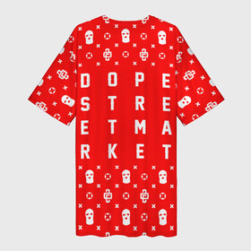 Платье-футболка 3D с принтом Узор Red Dope Camo (Dope Street Market) в Тюмени,  |  | dope | балаклава | камуфляж | модные | узор | хайп | шмот