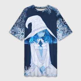 Платье-футболка 3D с принтом Снежная Ранни в Тюмени,  |  | девушка | ранни | рисунок | снег | снежинки | снежная мелина