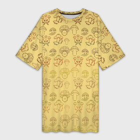 Платье-футболка 3D с принтом Грибной мотив. в Тюмени,  |  | графический | гриб | грибник | грибники | грибнику | грибной | грибочки | грибы | дача | дачный | дачный камуфляж | дачный отдых | лесная фея | лесной | лесные грибы | подарок грибнику | психоделика