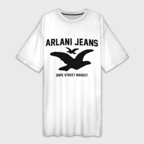 Платье-футболка 3D с принтом Узор White Orlani Jeans (Dope Street Market) в Тюмени,  |  | armani | jeans | армани | джинс | модные | узор | хайп | шмот