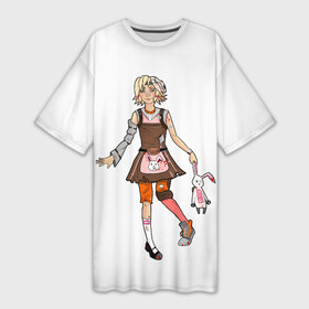 Платье-футболка 3D с принтом Маленькая Тина  Tiny Tina s в Тюмени,  |  | Тематика изображения на принте: borderlands | bunny | dragon | girl | keep | mask | on | tina | tinas | tiny | wonderlands | девочка | дракона | кролик | маленькая | маска | подземелье | тина