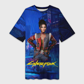 Платье-футболка 3D с принтом Panam Панам Cyberpunk2077 в Тюмени,  |  | 2077 | cyberpunk | cyberpunk 2077 | judy | night city | vi | ви | джуди | жуди | кибер | киберпанк | найтсити | панк
