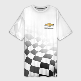Платье-футболка 3D с принтом Chevrolet Финишный флаг в Тюмени,  |  | auto | chevrolet | авто | автомобиль | марка | машина | спорт | финишный | флаг | шевроле