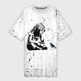Платье-футболка 3D с принтом Banksy  Бэнкси девочка с птицей в Тюмени,  |  | banksy | арт | бенкси | бэнкси | граффити | девочка | девочка с птицей | девочка с птичкой | девушка | картина | птица | птичка | роберт | робин бэнкс | робин ганнингхем | стрит арт | творчество | художник