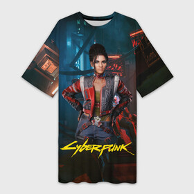 Платье-футболка 3D с принтом Panam Cyberpunk2077 Панам в Тюмени,  |  | 2077 | cyberpunk | cyberpunk 2077 | judy | night city | vi | ви | джуди | жуди | кибер | киберпанк | найтсити | панк